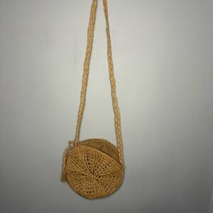 Handcrafted Tan Woven Crossbody Bag